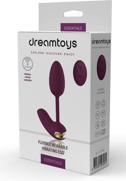 Produktbild Dreamtoys Flexible Wearable Vibrating Egg 2 Powerful Motors That Drive 3 Vibration speeds and 7 Rhythmic Patte