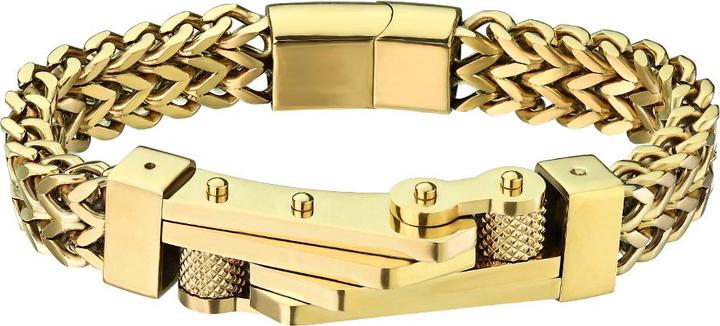 Actual product image Star Piercing Weizenkette vergoldet zweireihig und Fahrradkette (without brass, Surgical steel 316L)
