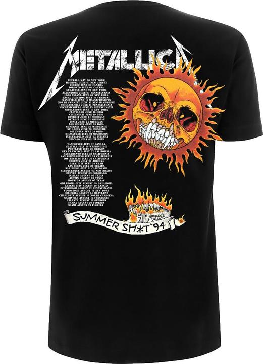 Actual product image Metallica Unisex Adult Flaming Skull Tour '94 T-Shirt (M)