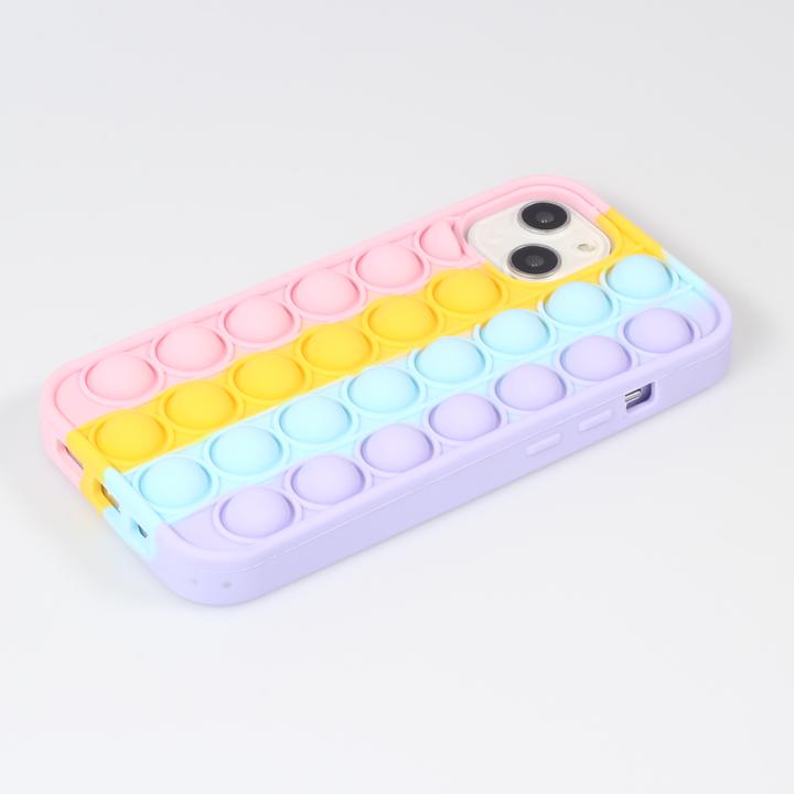 Produktbild PhoneLook Hülle Silikon Luftblasen Anti-Stress Regenbogen (Apple iPhone 13)