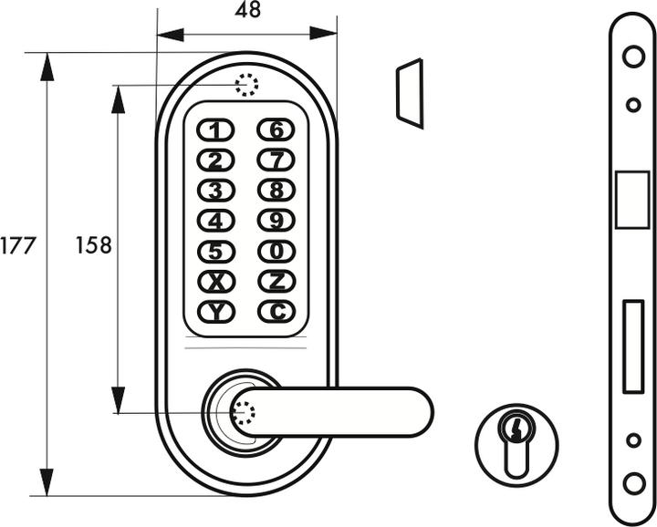 Immagine prodotto Thirard Serratura a combinazione meccanica per serratura da infilare per porte interne, quadrata da 7 mm