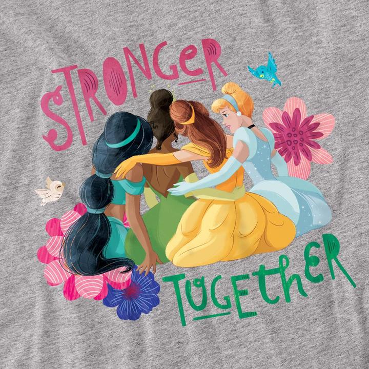 Immagine prodotto Disney Princess Stronger Together Maglietta Jasmine, Tiana e Belle Adulto Unisex (S)