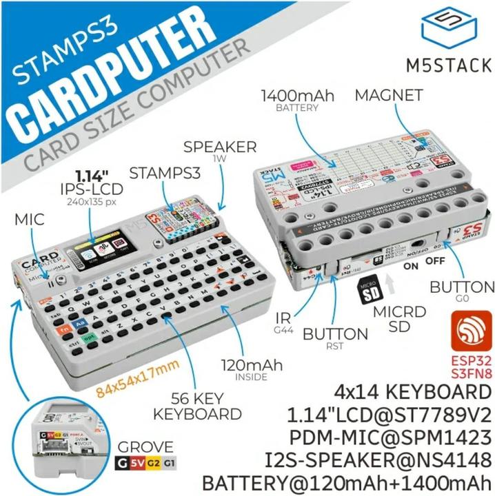 Productafbeelding M5Stack Kaartcomputerset met M5StampS3