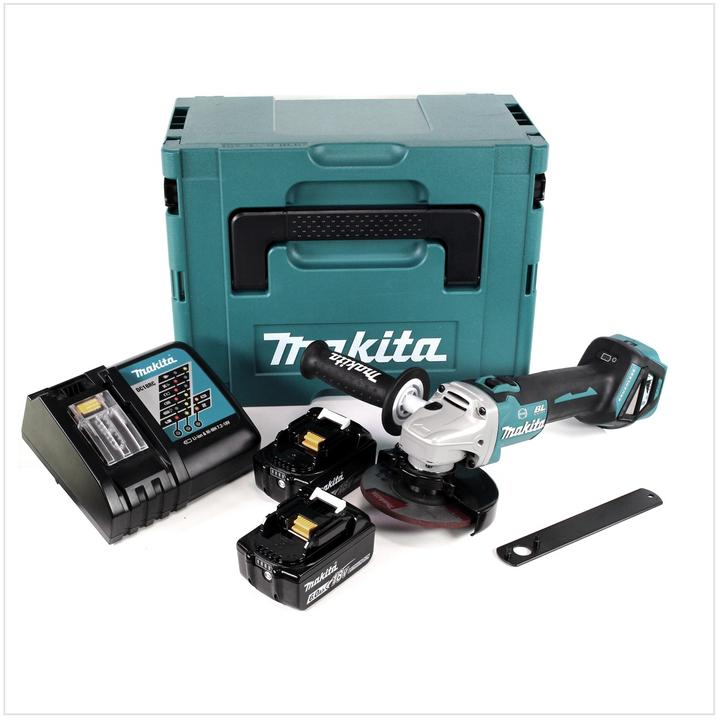 Actual product image Makita DGA 513 RGJ Battery angle grinder 18V 125mm Brushless + 2x battery 6.0Ah + charger + Makpac (125 mm)