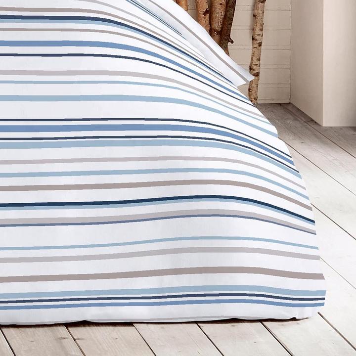 Produktbild Fleuresse Halbleinen Bettwäsche Provence Cassis Dilbeek blau leinen (Bettwäsche Set, 155x220 cm + 80x80 cm)