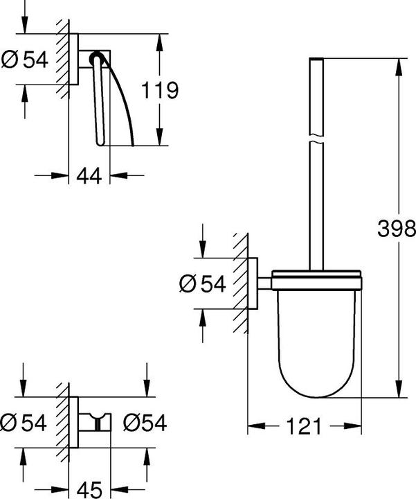 Produktbild Grohe Start QuickFix WC-Set 3 in 1, klebbar, chrom