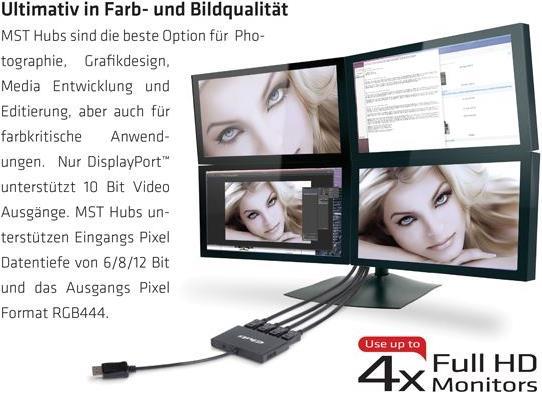 Actual product image Club 3D Multi Streaming Transport Hub 1xDP input to 4xDP output