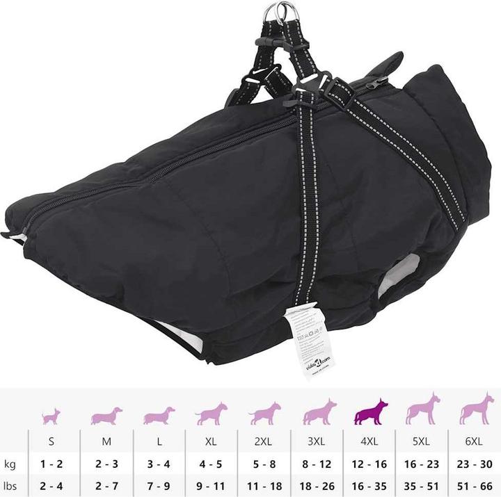 Produktbild VidaXL Hundemantel mit Geschirr Wasserdicht Reflektierend (48, Hundemantel)