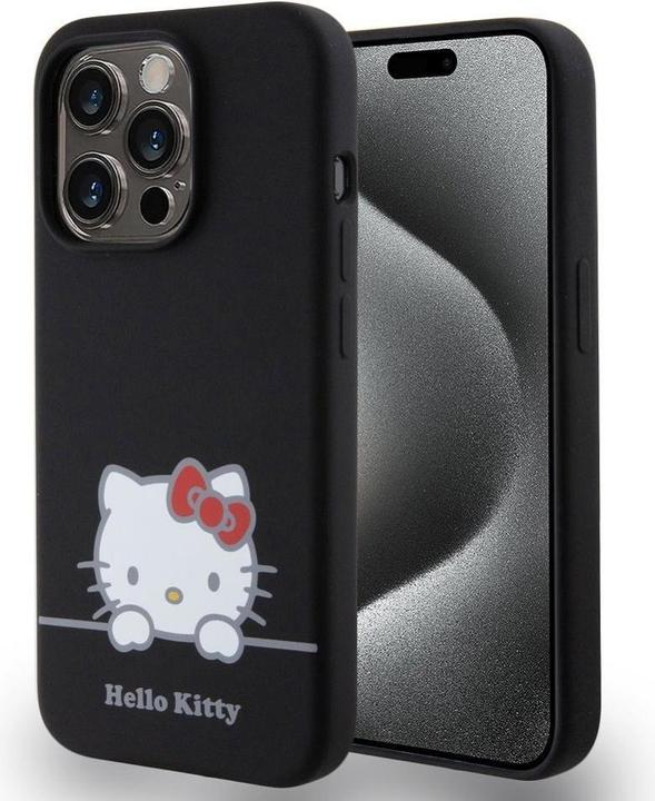 Immagine prodotto Hello Kitty Custodia in silicone liquido con logo Daydreaming per iPhone 15 Pro - Nero (Apple iPhone 15 Pro)