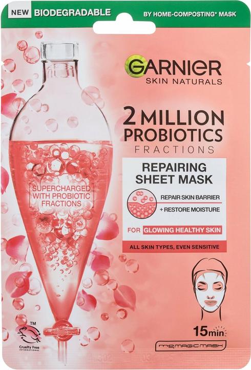 Garnier Skin Naturals Repairing Sheet Mask - Maschera rigenerante in tessuto con frazioni probiotiche -