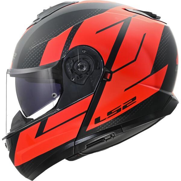Actual product image LS2 FF908 STROBE II CODE Klapphelm matt schwarz-rot 3XL (3XL)