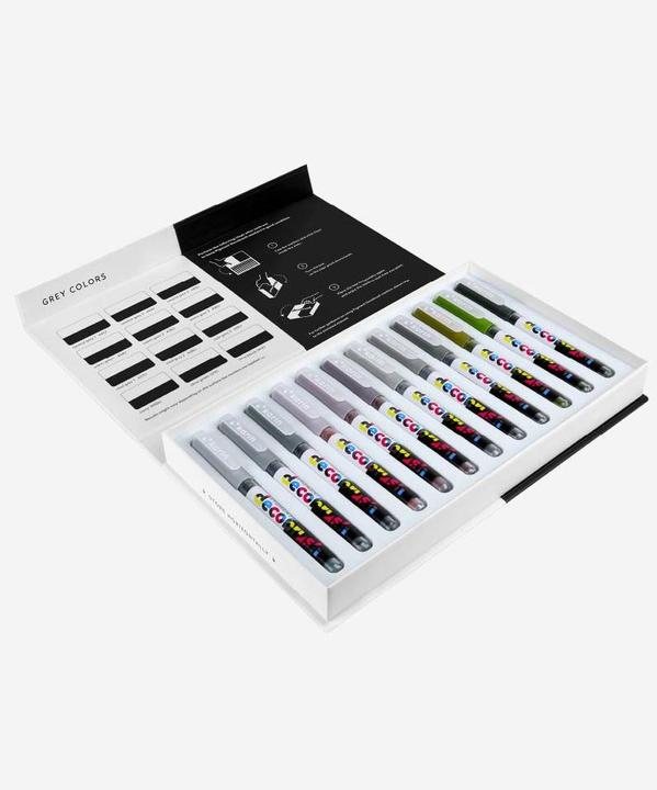 Actual product image Karin PIGMENT DECO BRUSH - Brush Marker (Green, Grey, 12 x)