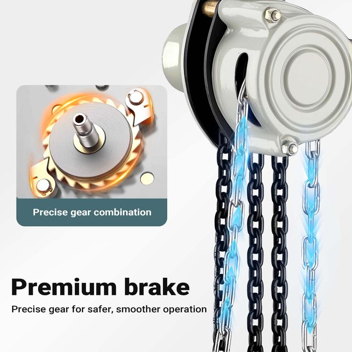 Actual product image Wiltec Kettenzug bis 1t Handkettenzug 5m Hubhöhe Tragmittel Hebezeug Hebelzug