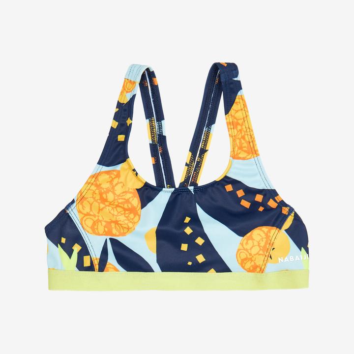 Produktbild Nabaiji Sportbikini Oberteil Mädchen - 100 Vega Hotu orange/grün (140)