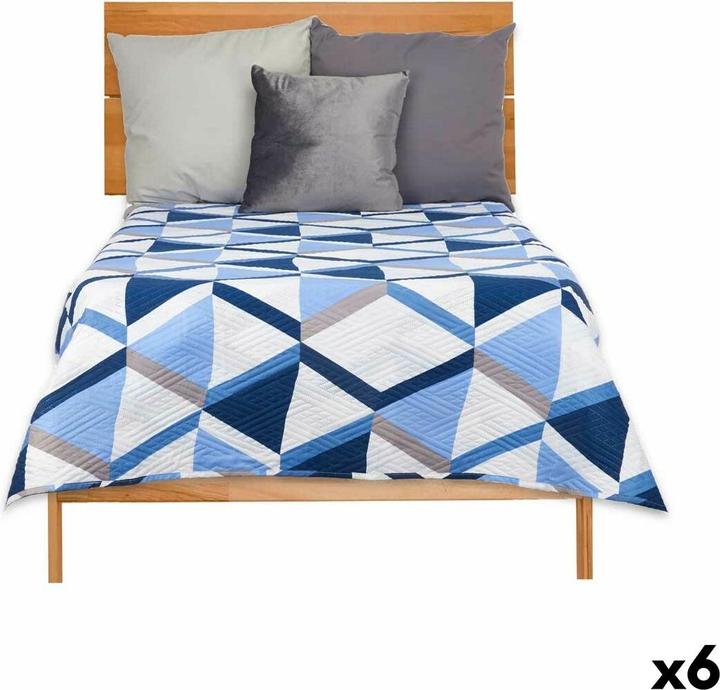 Gift Wendbare Tagesdecke 240 x 260 cm Blau Weiss (6 Stück) (240 x 260 cm)
