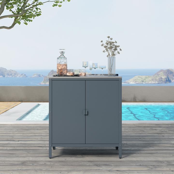 Produktbild Casa.Pro Outdoor Schrank Bolognano 92x80x50 cm Dunkelgrau, matt
