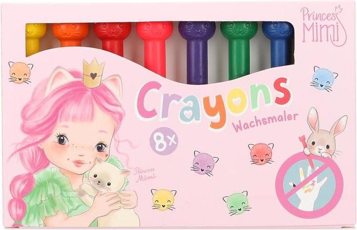 Produktbild Magni Wachsmaler Princess Mimi mit Topper 8 Farben 8er (Mehrfarbig, 8 x)