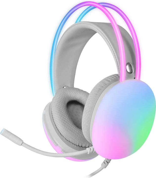 Actual product image Mars Gaming MHGLOW Headphones & Headset Wired Headband USB Type-A White (Cable)