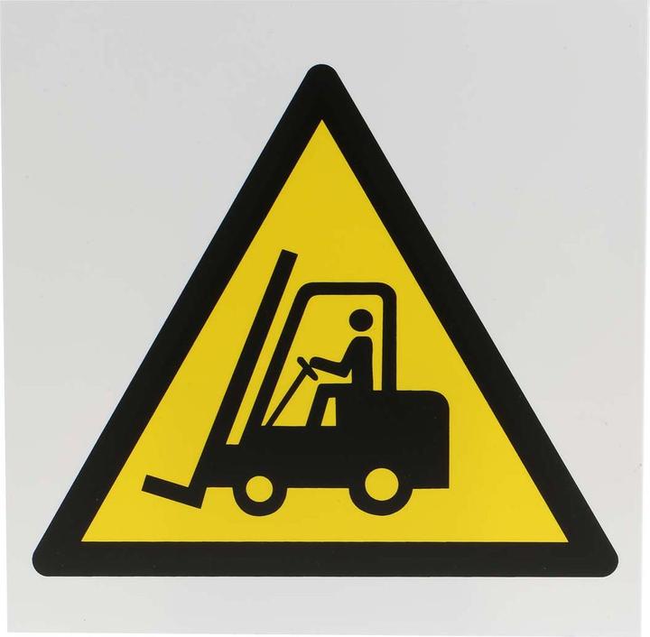 Produktbild Rs Pro Gefahren-Warnschild Kunststoff, Achtung, Gabelstapler Beschriftung, 200 mm x 200mm