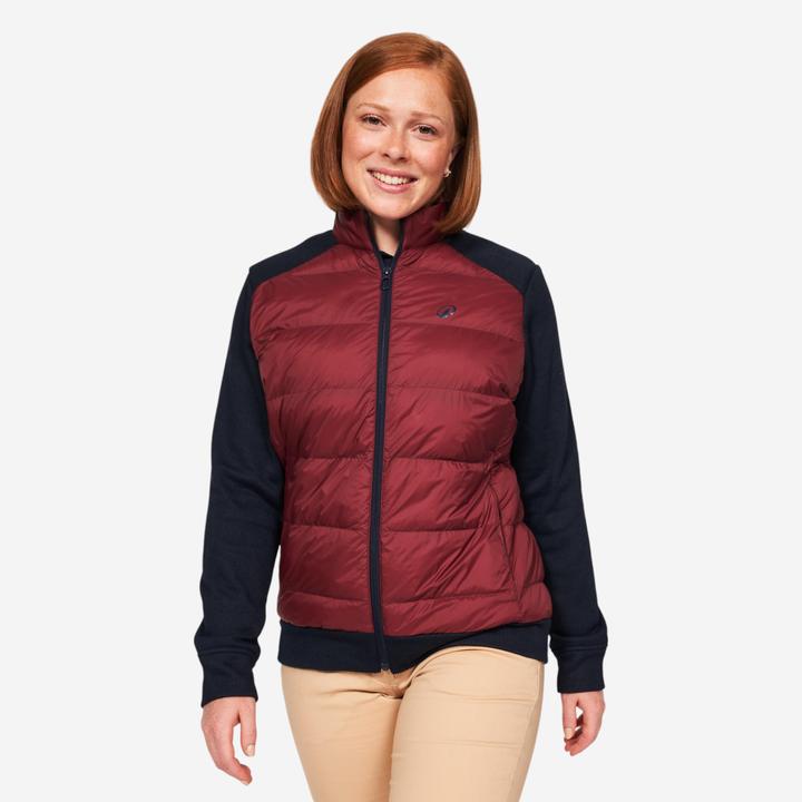Actual product image Inesis Ladies golf quilted jacket hybrid - CW900 blue/bordeaux