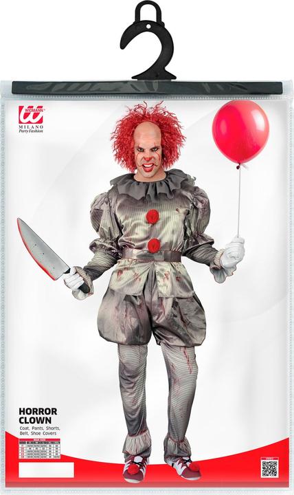 Produktbild Widmann Horrorclown "ES" Herrenkostüm Kleid, Leggings, Gürtel, Schuhüberzieher (XXL)