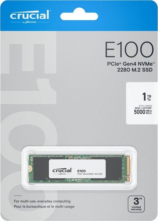 Produktbild Crucial E100 (1024 GB, M.2 2280)