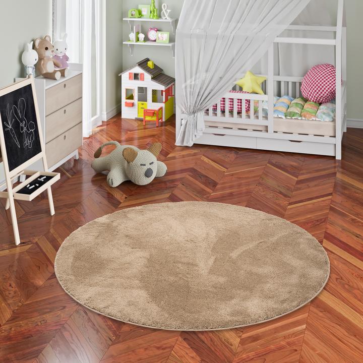 Actual product image Pergamon Super Soft Kinder Hochflor Teppich Silky Kids Rund (160 x 160 cm)