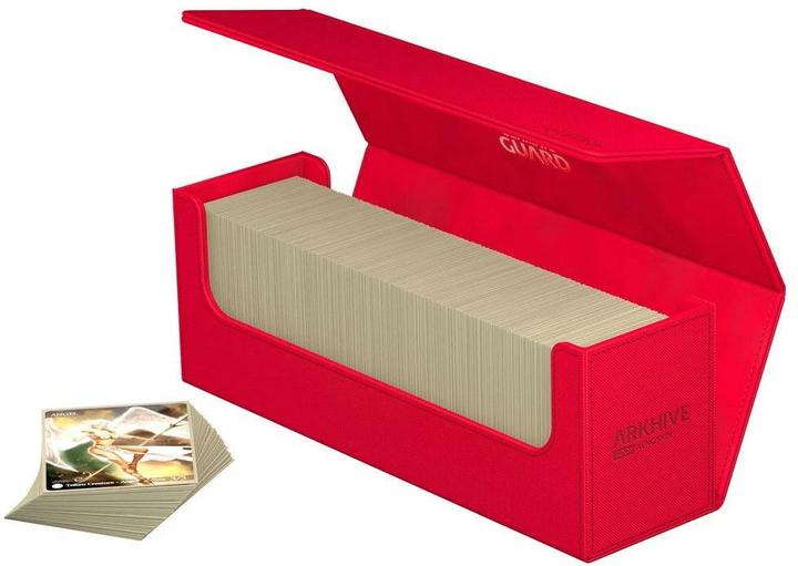Actual product image Ultimate Guard Card Box XenoSkin Arkhive Monocolor 400+ Red