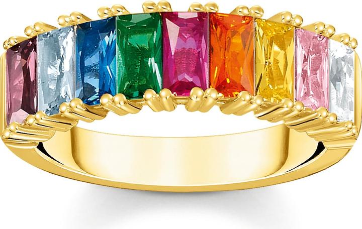 Actual product image Thomas Sabo Ring colorful stones gold (52, 925 Silver)