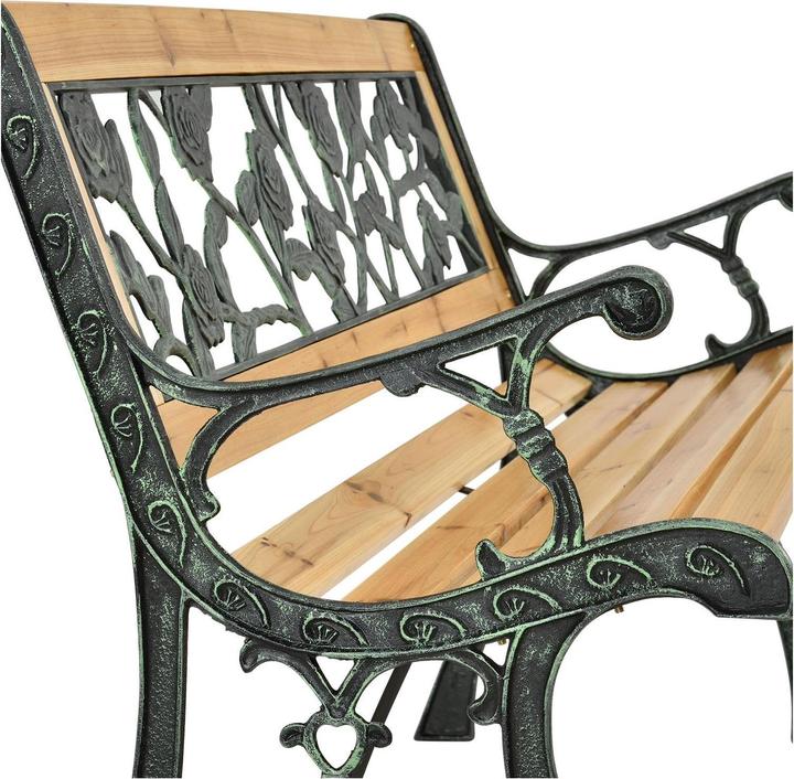 Immagine prodotto Hauptner Panchina da giardino in ghisa (2 posti) con motivo a rose
