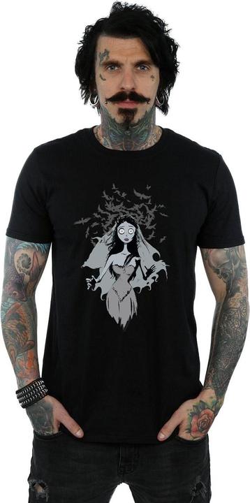 Actual product image Corpse Bride Mens Crow Veil T-Shirt (S)