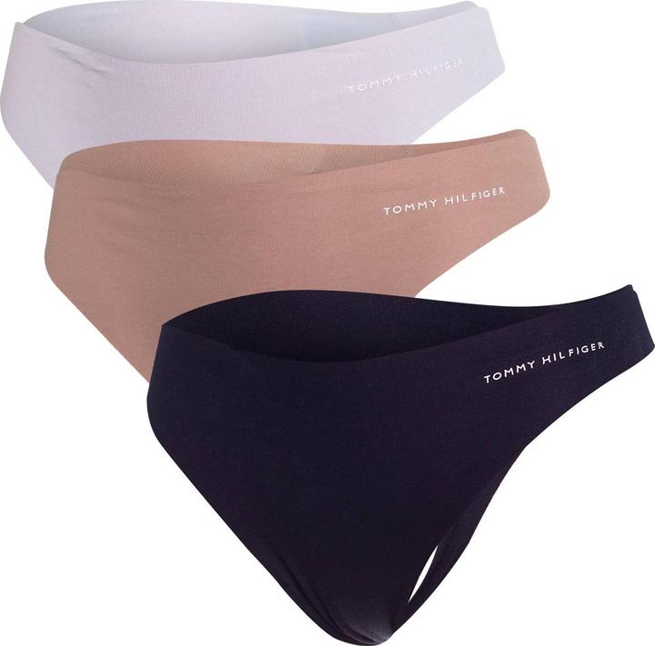 Produktbild Tommy Hilfiger Damen 3P Thong Tangahöschen, Breezy Blue/Oat M/Desert Sky, S (S)