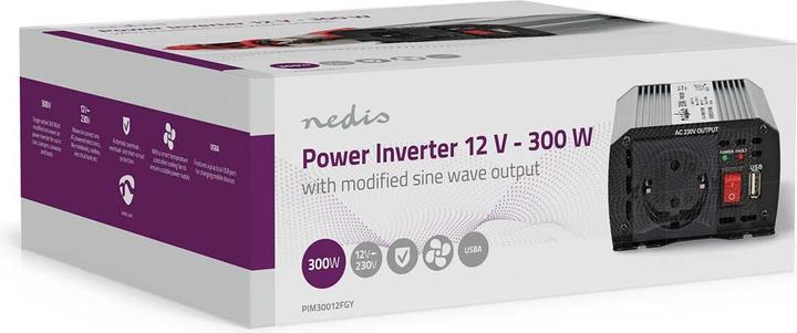 Image du produit Nedis Onduleur de puissance à ondes sinusoïdales modifiées - Tension d'entrée : 12 V DC - Connexion de