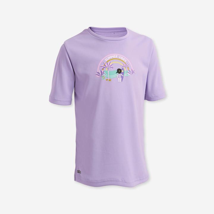 Olaian UV-Shirt Surfen Kinder 100 violett (5, 6)