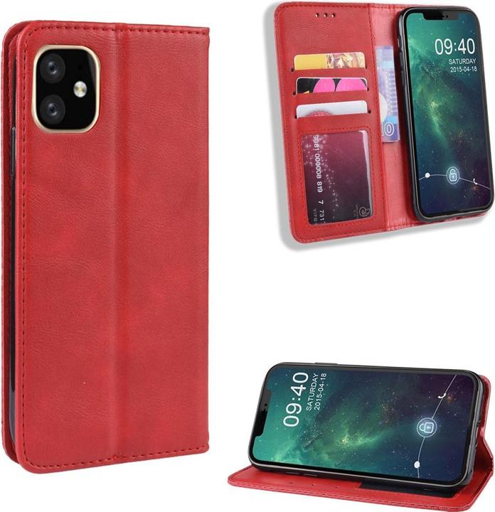 Produktbild Cover-Discount iPhone 12 / 12 Pro - Stand Flip Case Hülle rot (Apple iPhone 12, Apple iPhone 12 Pro)