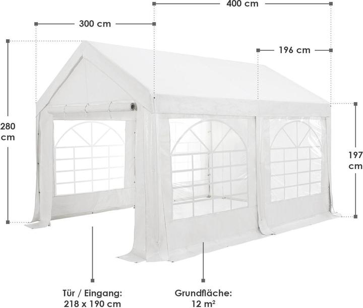 Immagine prodotto Juskys Tenda per feste di gala (400 cm, 300 cm)