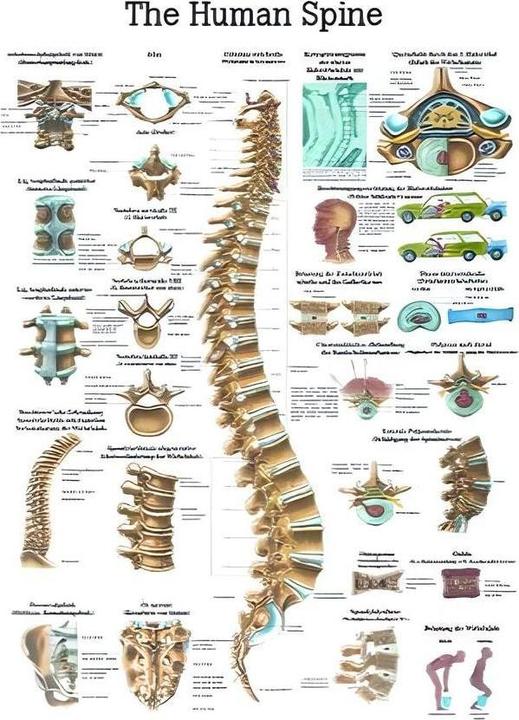 Nährwerte und Zutaten Rüdiger Anatomische Lehrtafel Die Wirbelsäule Englisch (100 x 100 cm)