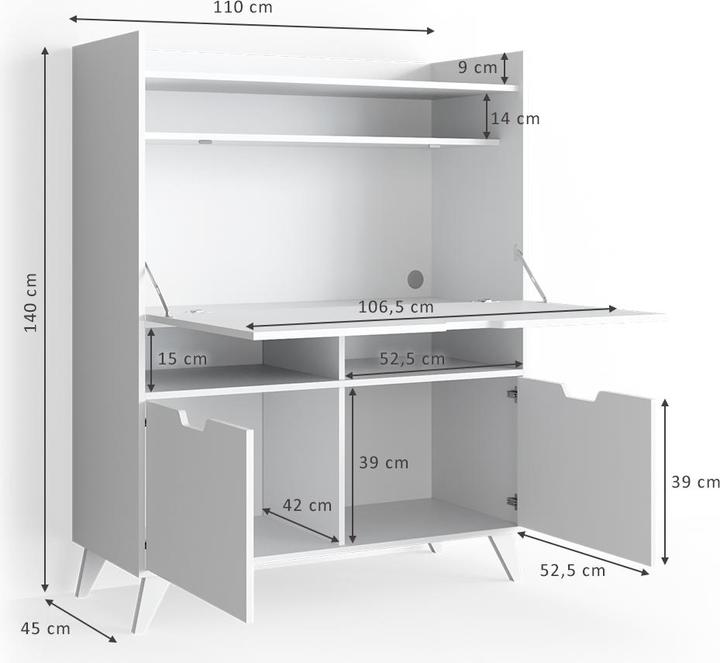Actual product image Vicco Schreibtisch Berdi (110 x 45 x 140 cm)