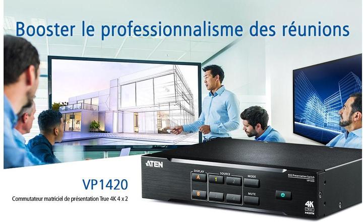 Actual product image Aten VP1420 4 x 2 True 4K Presentation Matrix Switch