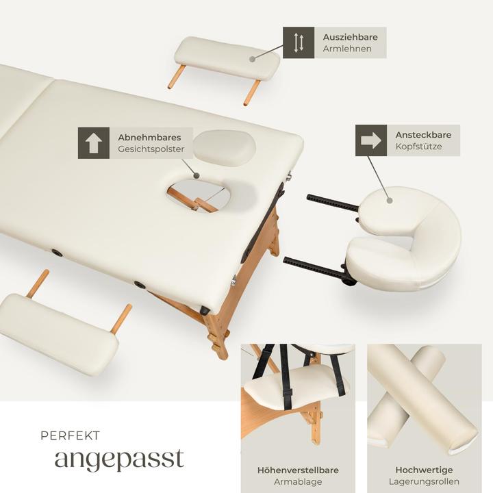 Produktbild tectake 2 Zonen Massageliege-Set Freddi mit 5cm Polsterung, Rollen und Holzgestell