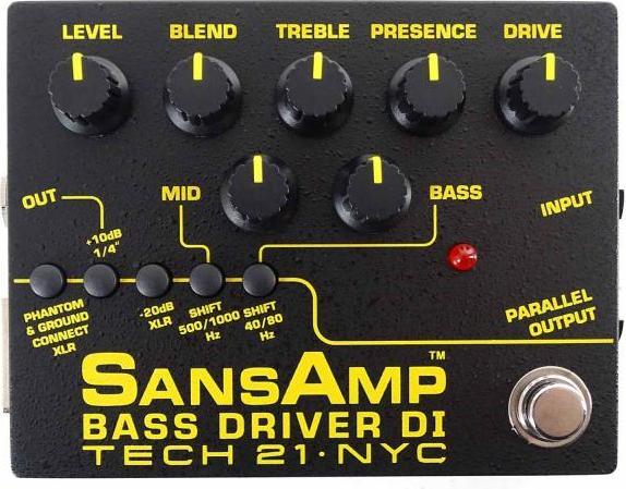 tech21 SansAmp Bass Driver DI V2 Preamp Pedal mit XLR-Kabel (Bass)