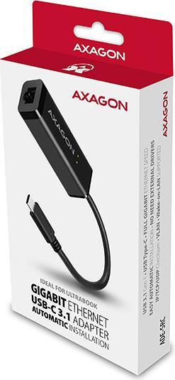 Image du produit Axagon ADE-SRC Adaptateur Gigabit Ethernet 10/100/1000 - USB 3.1 type C (USB-C, RJ45 (1x))