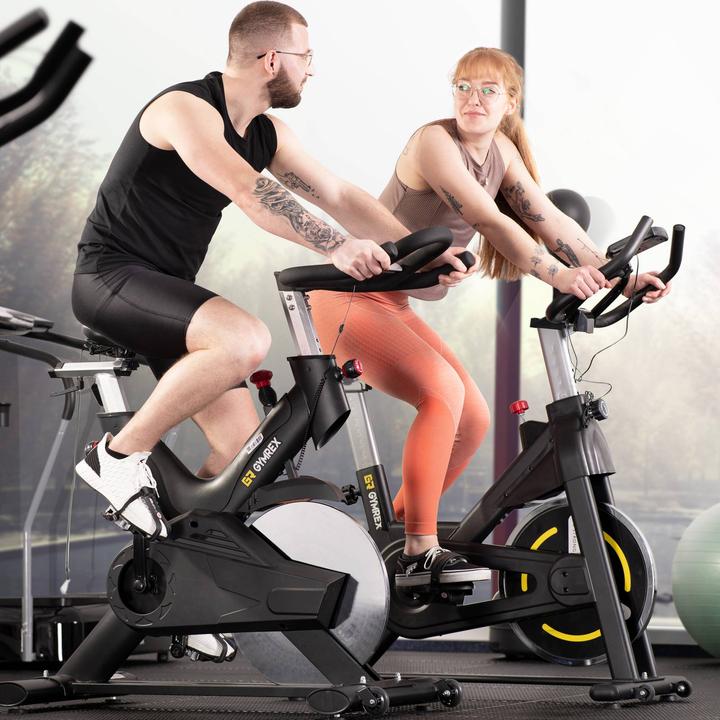 Produktbild Gymrex Heimtrainer Hometrainer Fahrrad Indoor Cycle 20 kg Schwungmasse bis 120 kg