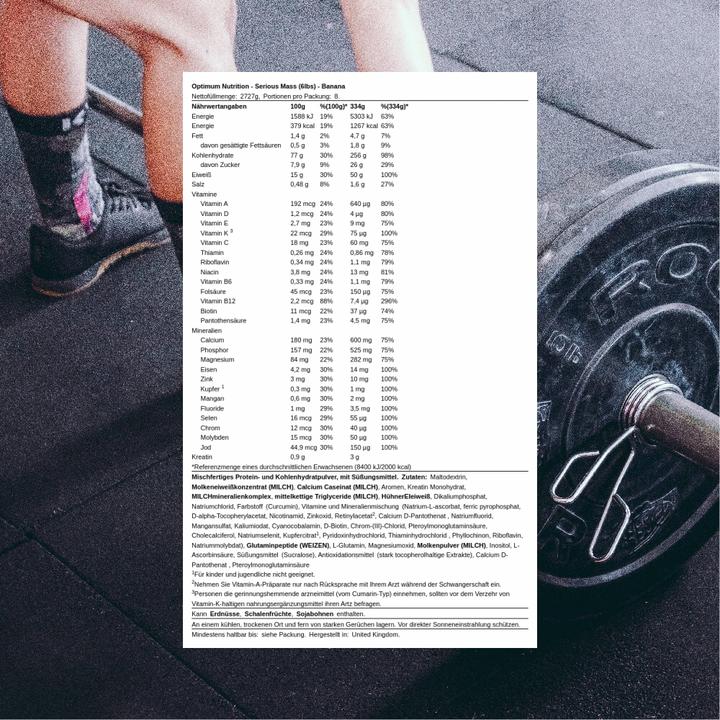 Actual product image Optimum Nutrition serious mass (Banana, 1 pcs., 2727 g)