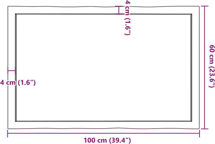Produktbild VidaXL Tischplatte 100x60x6 cm Massivholz Eiche Behandelt (100 x 60 x 6 cm)