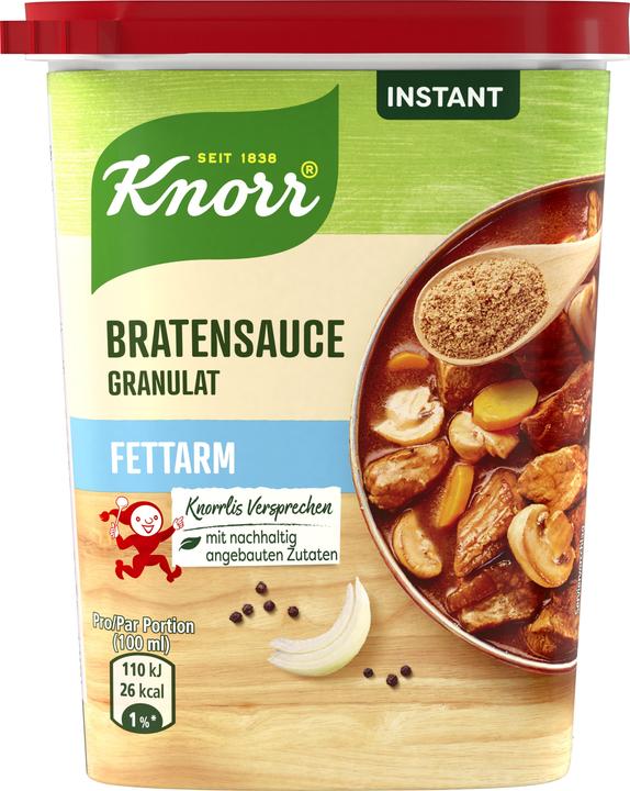 Produktbild Knorr Bratensauce Granulat Instant fettarm, leicht portioniert, fettarme Braten Sauce für Fleischgerichte (230 g)