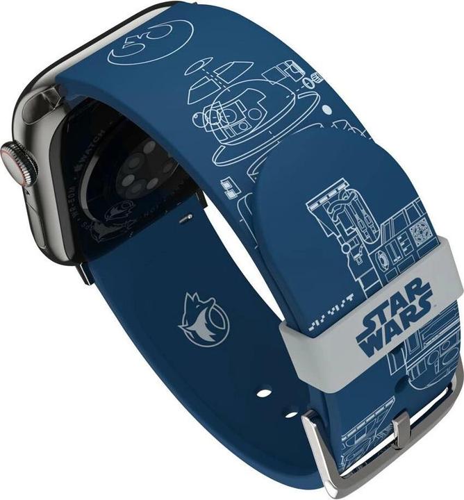 Actual product image Moby Fox Bracelet Smartwatch Star Wars R2-D2 Blueprints 22 mm (22 mm, Stainless steel, Silicone)