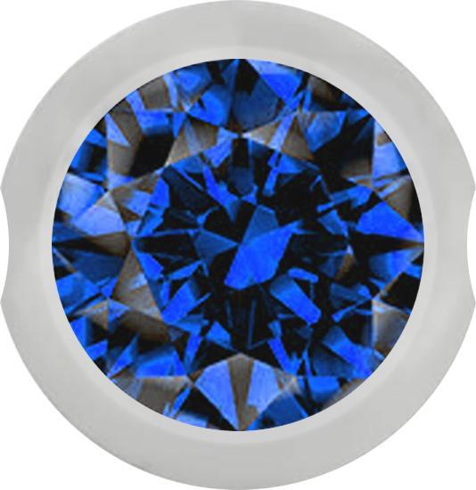 Actual product image Star Piercing Ball Closure ball silver with crystal dark blue (without brass, Surgical steel 316L)