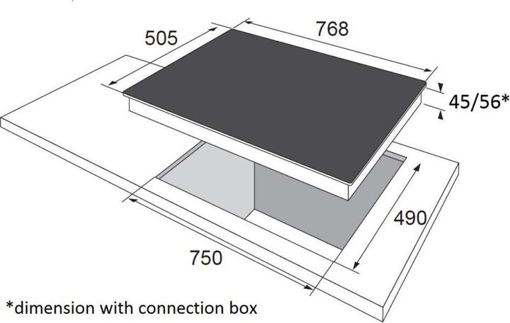 Actual product image Amica Glass ceramic hob with frame 77 x 50.5 cm 5 cooking zones KMC 745 100 E