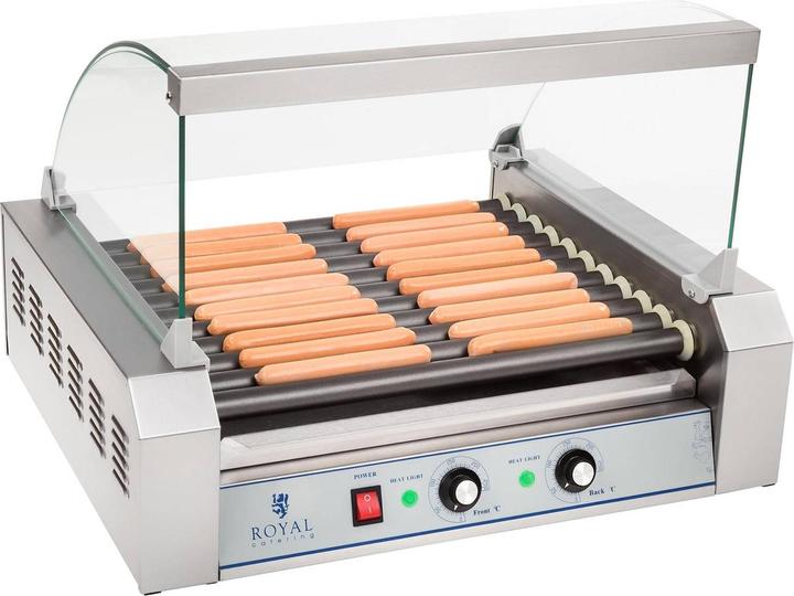 Actual product image Royal Catering Hot Dog Grill - 11 rollers - Teflon